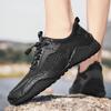 Men’s Outdoor Hiking Shoes Grey Driving Shoes Khaki Casual Slip on Summer Black Mesh Shoes Plus Size 45 46