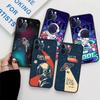Weicher Fall für Apple iPhone 11 13 Pro Max 14 12 Mini 7 8 Plus X XS XR SE 2020 6 6S 5 5S Telefonabdeckung Funda Cartoon Cool Astronaut