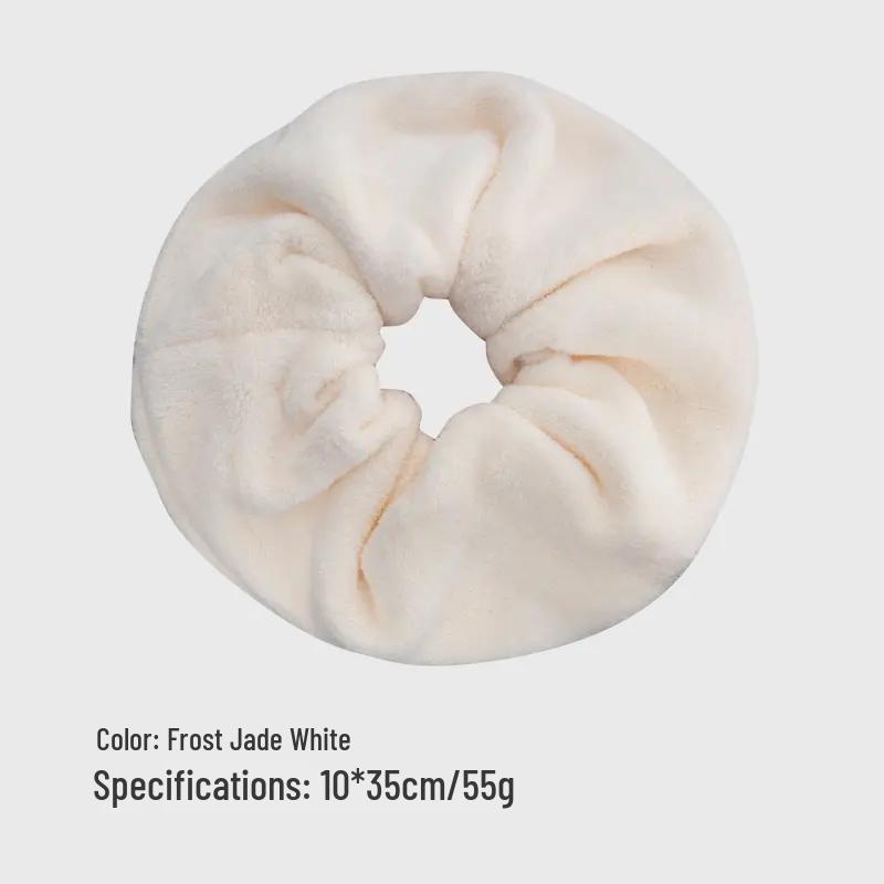 Super Absorbent XL Plush Hair Towel Scrunchie - Gentle, Damage-Free, Dual-Use for Hair & Face Washing