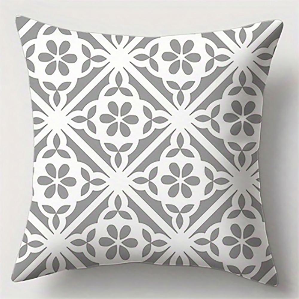 Gray Floral Pattern PillowcaseSuitable for Sofa Car Bedroom Decorative Cushion Cover Pillow Cover