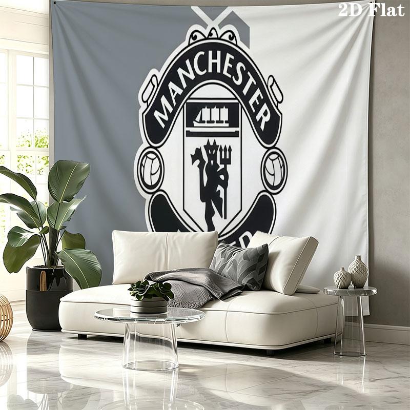 Man Utd Wall tapestry, aesthetic printed fabric blanket, suitable for bedroom, living room, and home decor.