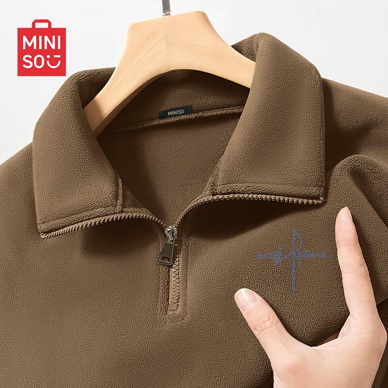 

MINISO Men s Winter Fleece Half-Zip Pullover XL