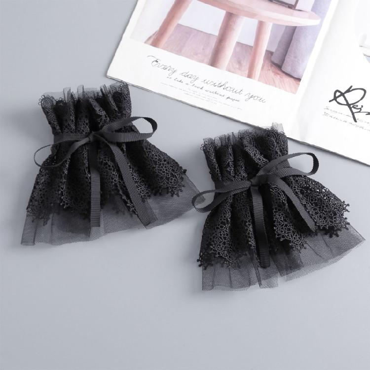 Detachable Ruffle Collar and Cuffs Lace Embroidered Accessory Set for Shirt Dresses Costumes and Event Wear Set