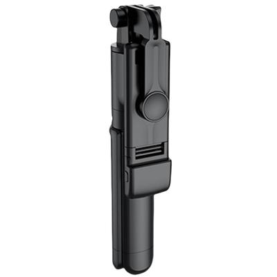 Handy-Stativ Integrierter Live-Streaming-Ständer Tragbarer Bluetooth-kompatibler Selfie-Stick mit Fülllicht Schwarz