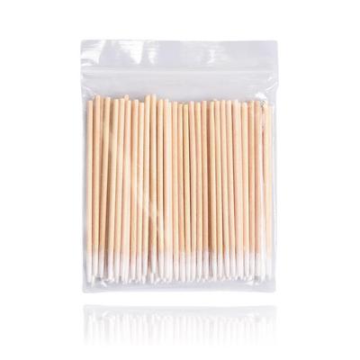 Microblading Spitzwattestäbchen - Einköpfig, 7 cm, Einweg-Holzstäbchen für Augenbrauen- und Lippen-Tattoo-Make-up.