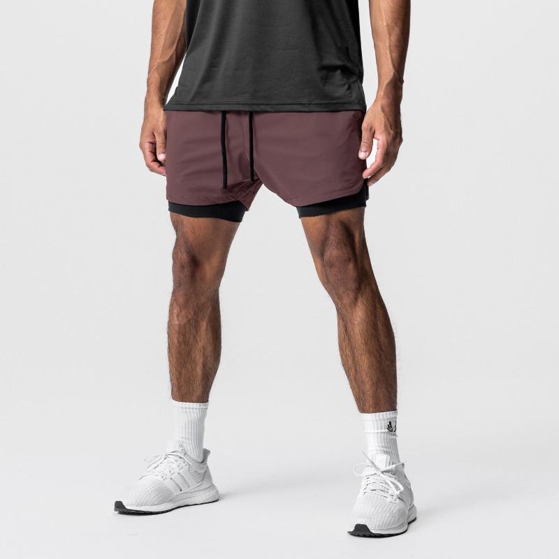 Men's 2-in-1 Running Shorts Breathable Quick Dry Athletic Workout Shorts