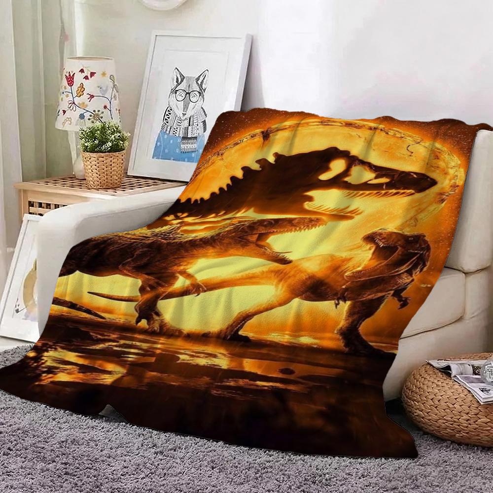 Jurassic World Dominion Theme Printed Blanket Skinfriendly Soft Fleece Blanket For Outdoor Travel Home Party Decor Holiday Gift