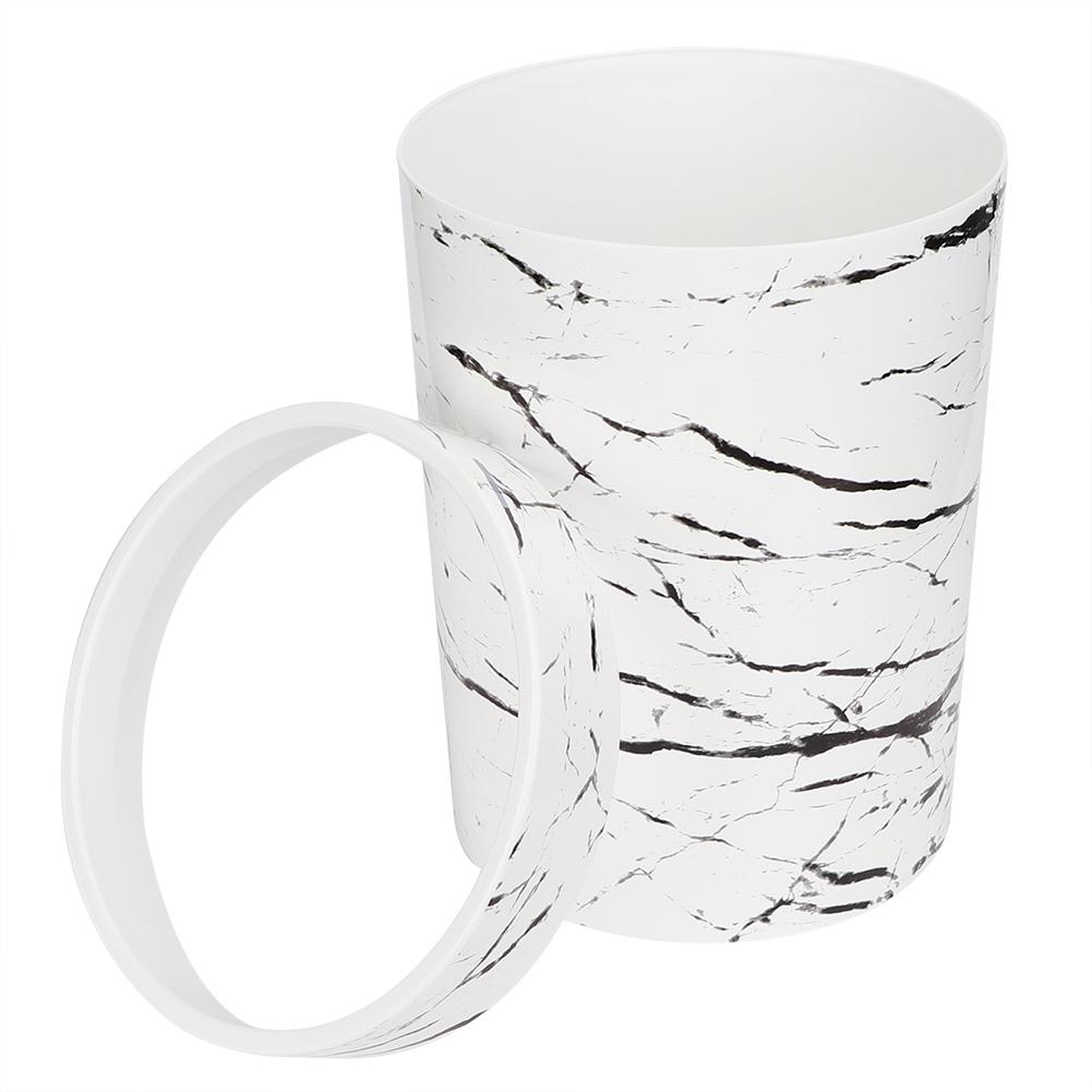 White Household Bathroom Marble Lidless Garbage Can Ashtray Trash Can ContainerWhite Small
