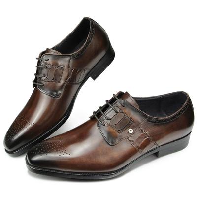 Mode Hochwertige Herren Derby Formelle Lederschuhe Schnürschuhe Brogue Kleidung Männliche Hochzeitsschuhe Gesellschaftliche Büro Echte Cephalopoden Schuhe Geschenk