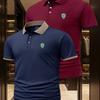 2Pcs Men's Outdoor Golf & Equestrian Polo Shirts, Mature Men's Business Casual Polo, Breathable Comfortable Quick-Dry, Suitable for Spring/Summer.