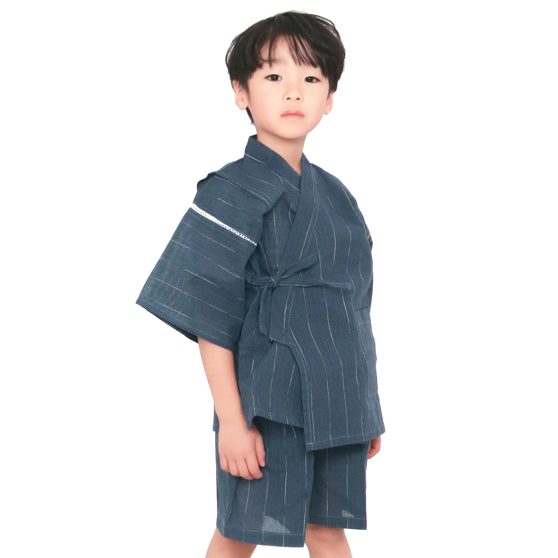 

Хлопковый джинбей сидзима полосатый x [KYOETSU] для мальчиков (Отдельный предмет) (130см, Индиго)