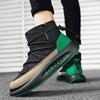 High Top Sneakers Men Winter Plush Snow Boots Fashion Casual Microfiber Leather Down Upper Height Increased Platform Board Shoes