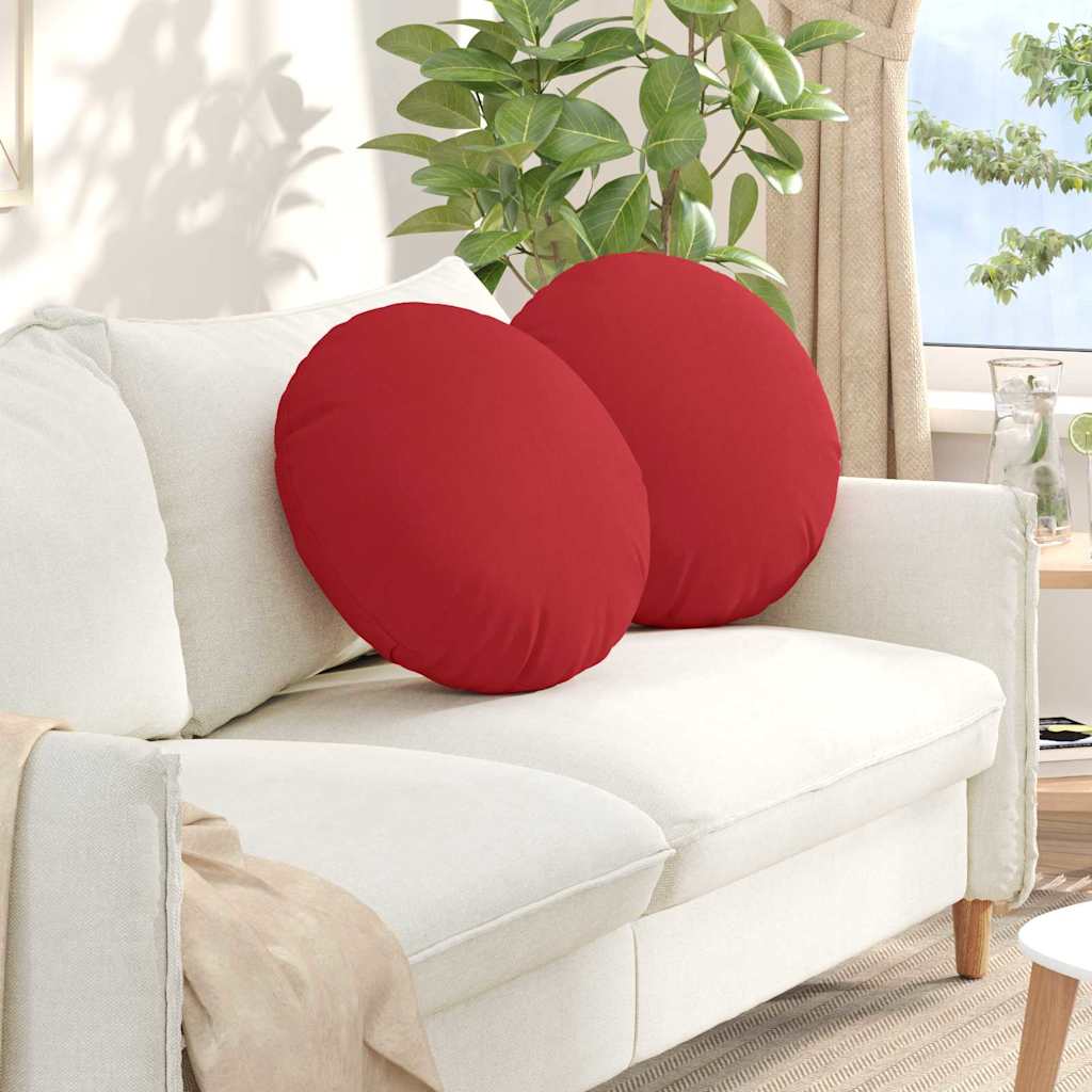 Seat Cushion 2 Pcs Red Ø50 X 19 Cm Fabric
