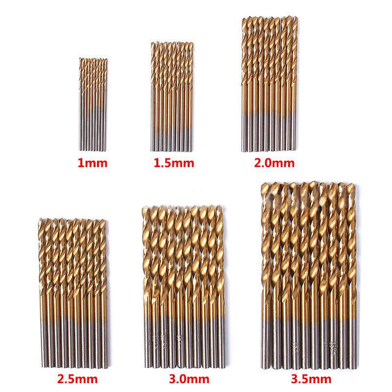 60PCS Titanium-Coated High-Speed Steel Twist Drill Bits, Straight Shank