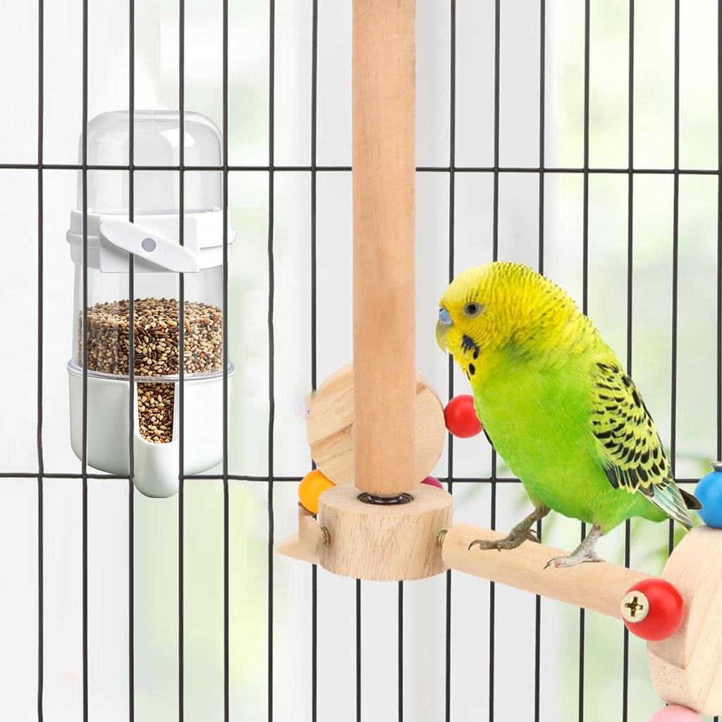 Automatic Bird Water Dispenser Snap-Lock Suspended Water Bottle Drip-Proof Cage Mount Feeder For Small Parakeet Cockatiel