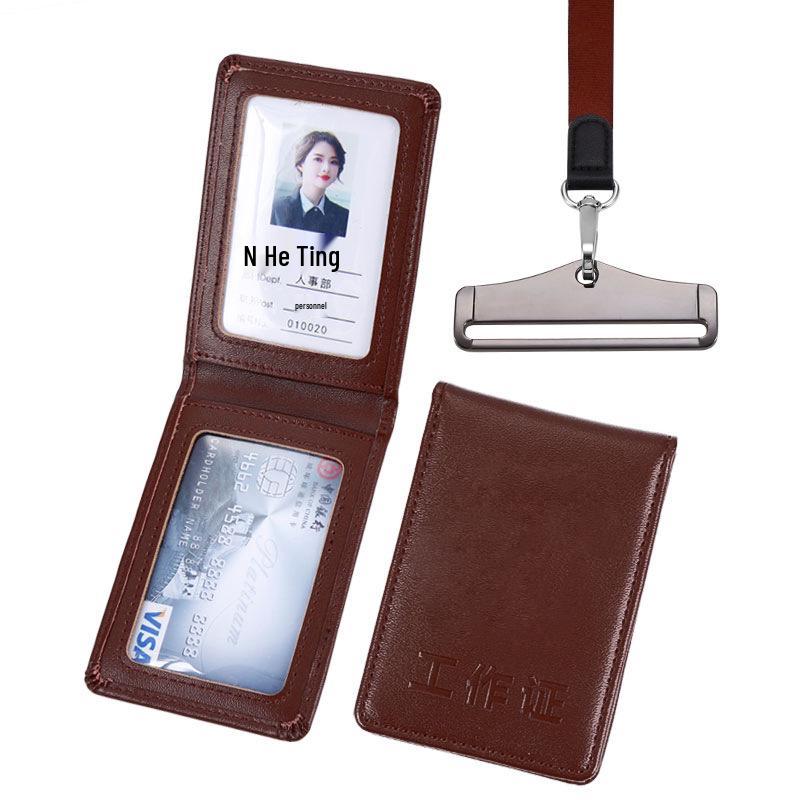 Genuine Leather Magnetic ID Card Holder and Protective Sleeve