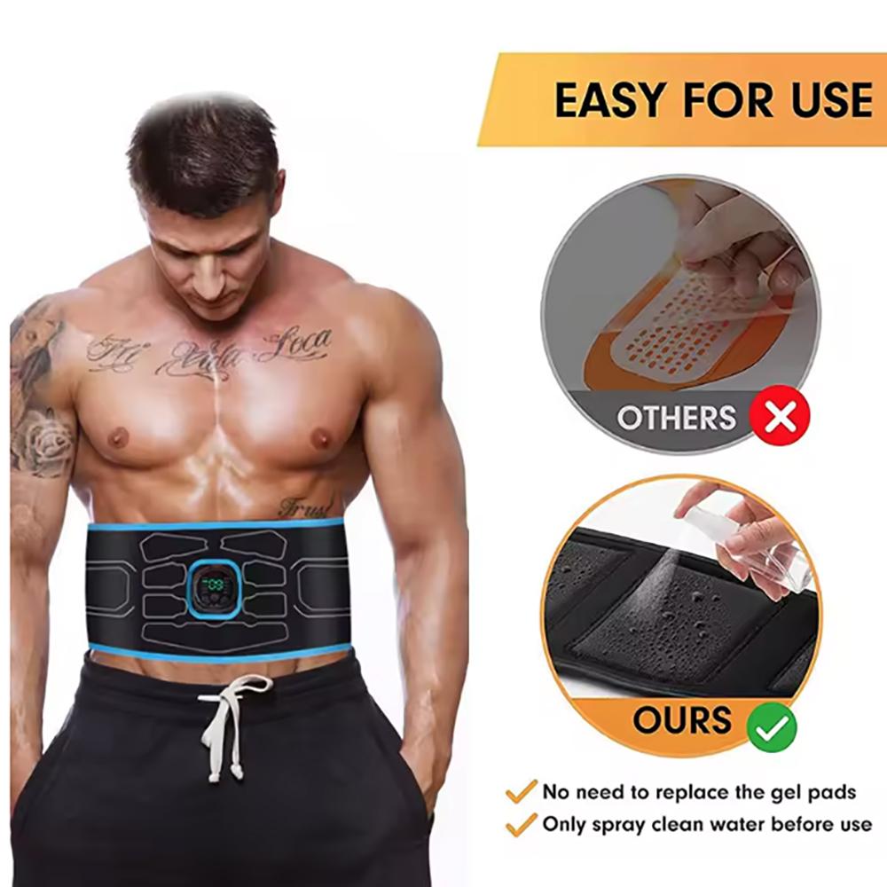 Smart Abdominal Toning Belt Electric EMS Muscle Stimulator Toner Fitness Belt ABS Waist Body Slimming Massager Weight Loss