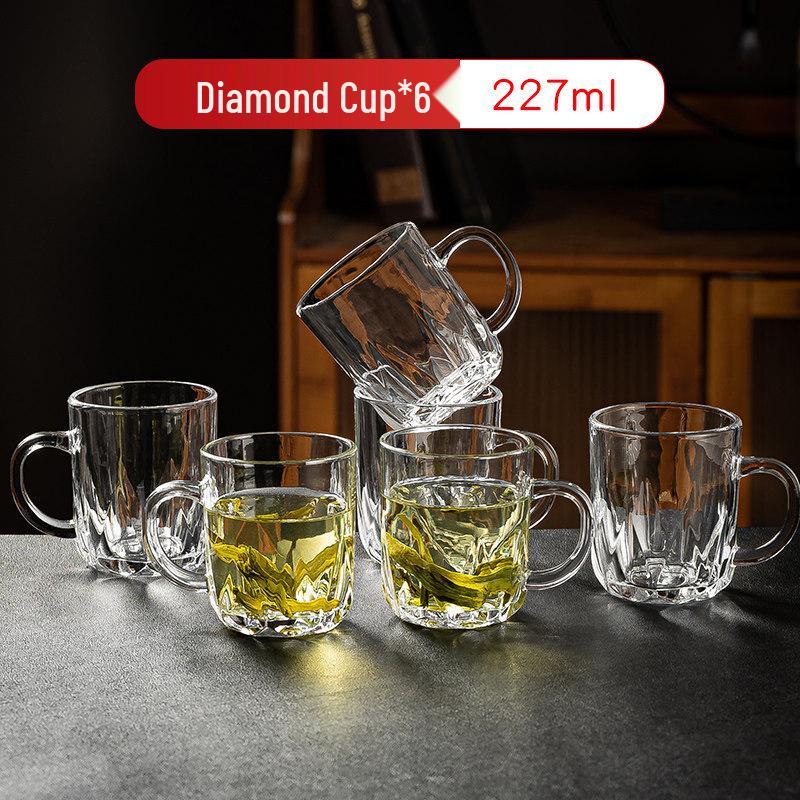 ZISIZ Glass Drinking Mug with Handle