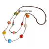 Adjustable Colorful Ceramic Necklace Woven Rope Boho Style Necklace  for Women Fashion