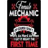 US Mechanic Garage Vintage Retro Tin Sign Door Wall Decor Metal Bar Pub Poster