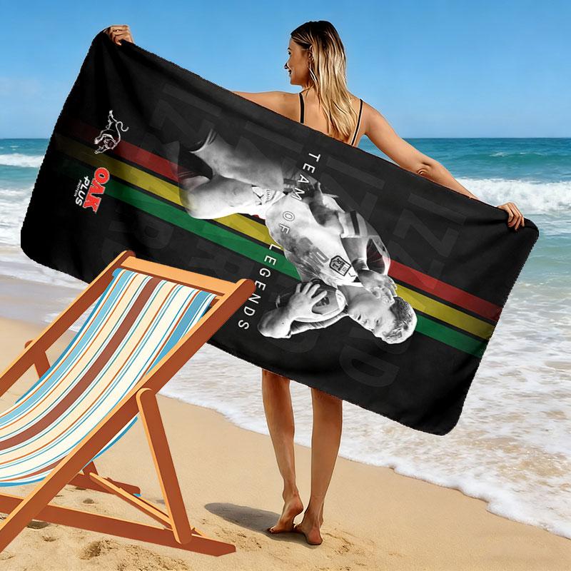 Penrith Panthers Charge Print Beach Towel, Large Soft Quick Dry Towel for Beach Camping Swimming