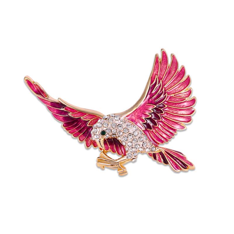 

New Eagle Brooch Fashion Exaggerated Diamond-encrusted Animal Brooch Alloy Drip Oil Personalized Versatile Brooch
