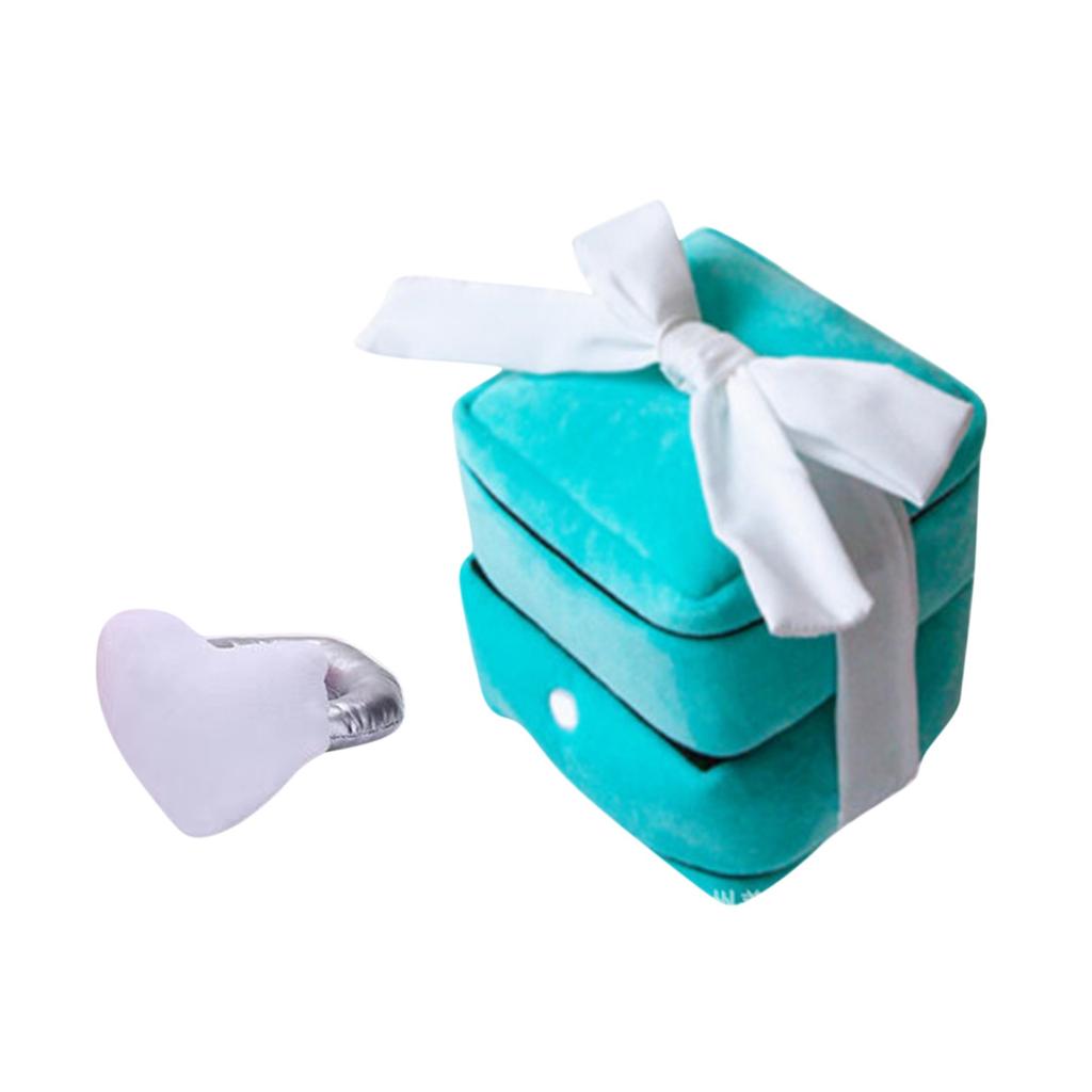 Love Heart Ring Box Plush Toy For Super Big Rings Box Set Valentine'S Day Gift Wedding Diamond Ring Doll Dog Wedding Engagement