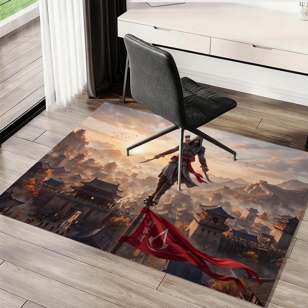Tappetino per Pavimento per Fan del Gioco Assassins-Creeds Morbido Spesso Assorbente Antiscivolo Camera da Letto Soggiorno Zerbino Decorazione per la Casa Tappeti in Flanella
