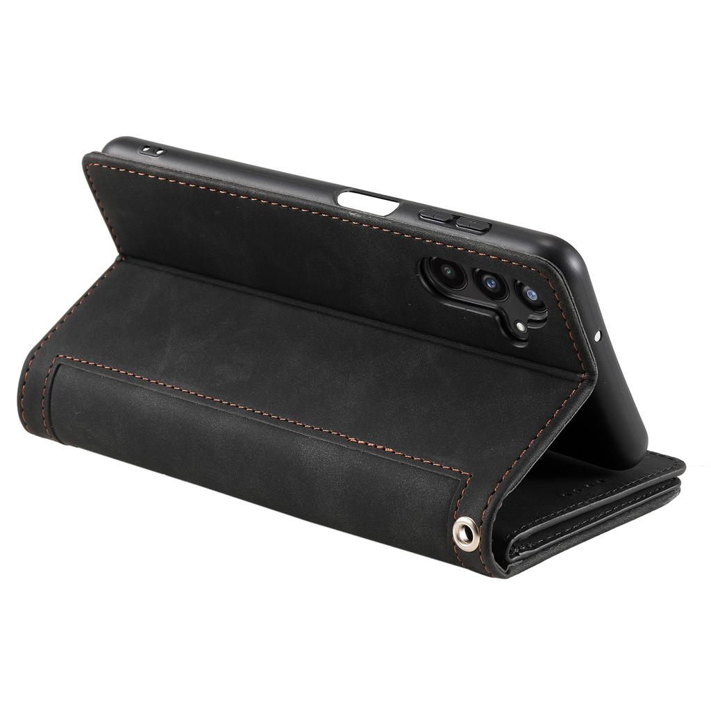 For Samsung Galaxy S24 FE Case Zipper Pocket PU Leather Phone Cover with 9 Card Slots