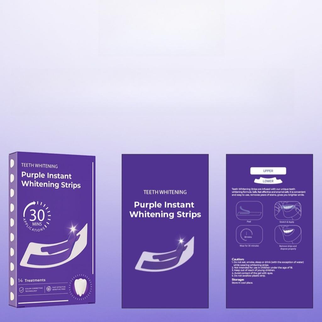 Teeth Whitening Strips 14 Treatments, Enamel Safe for Instant White Smile (14 Upper & 14 Lower)