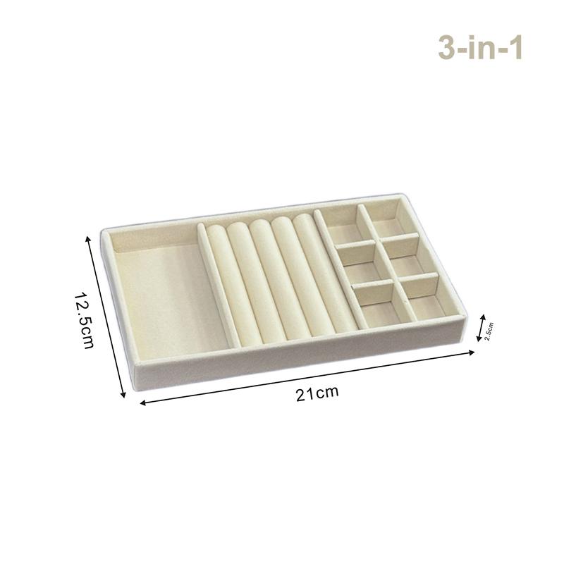 Flockovaný šperkovnicový displejový podnosový stojan Více stylů pro náhrdelník, náramek, náušnice, prsten Organizér Box