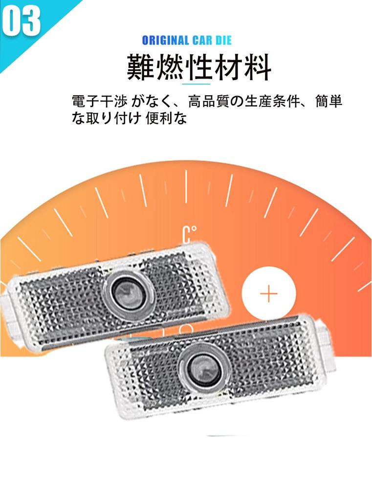 Aohong 2 ks Osvětlení dveří, uvítací světlo, zdvořilostní světlo, laserové logo světlo LED