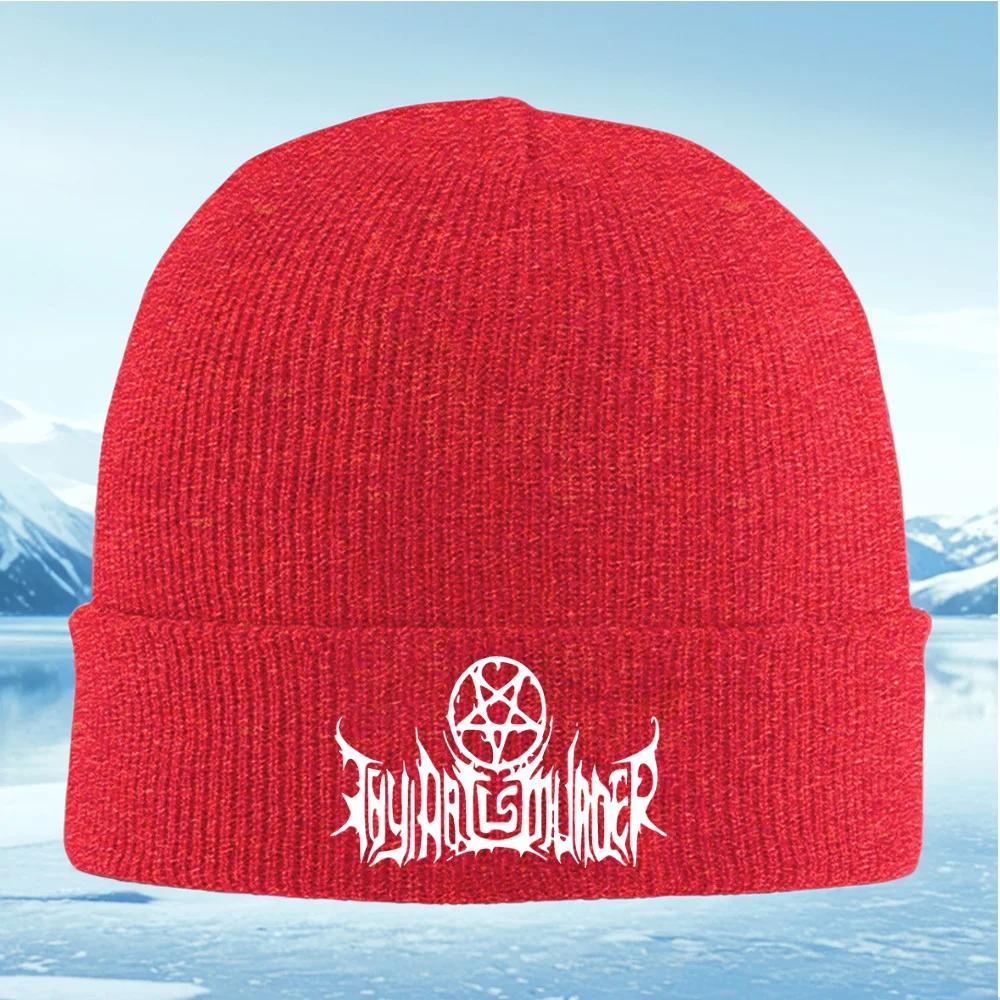 

Symbolblack metal style design Knitted Hat Unisex Women Unisex Beanie Pullover Cap Winter Thermal Warm Christmas Outdoor Cycling H