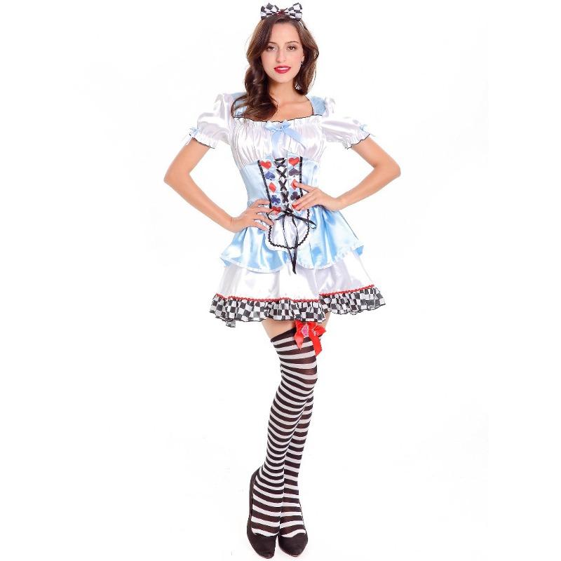 Halloween Wonderland Alice Maid Dress Cosplay Uniform Queen Party Costume