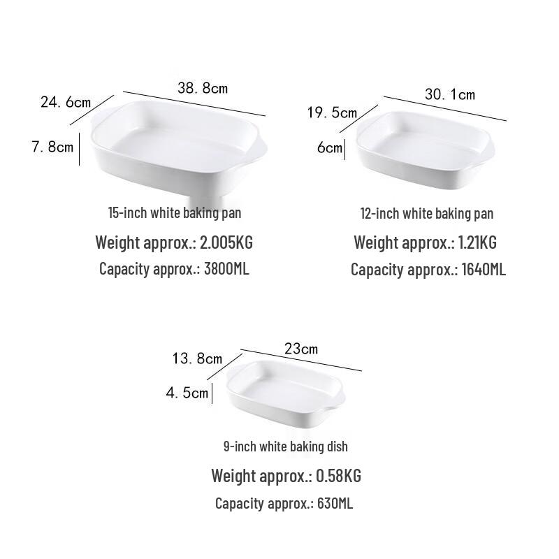 

LISM Ceramic Rectangular Baking Dish Set