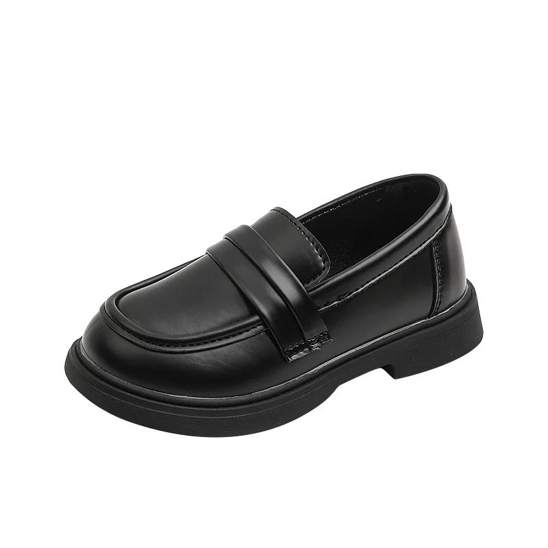 Girls Loafers Round-toe Children Fashion Princess Leather Shoes for Party Wedding Boys Kids Uniform School Shoes Soft All Match