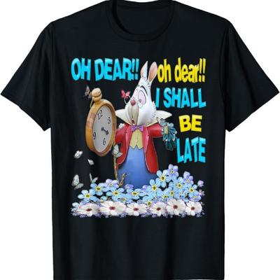 White Rabbit-Men Women Kids Alice In Wonderland T Shirt T-Shirt