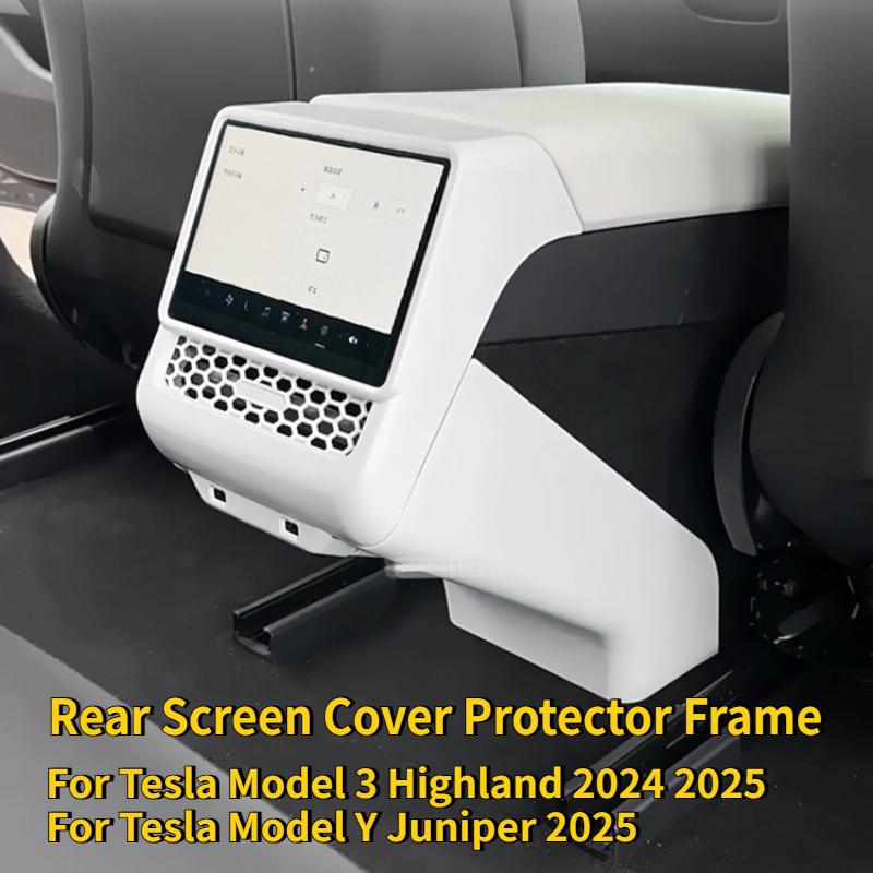 For Tesla Model Y Juniper 2025 Rear Screen Cover Protector Frame Back Air Vent Trim Protective White Car Interior Accessories