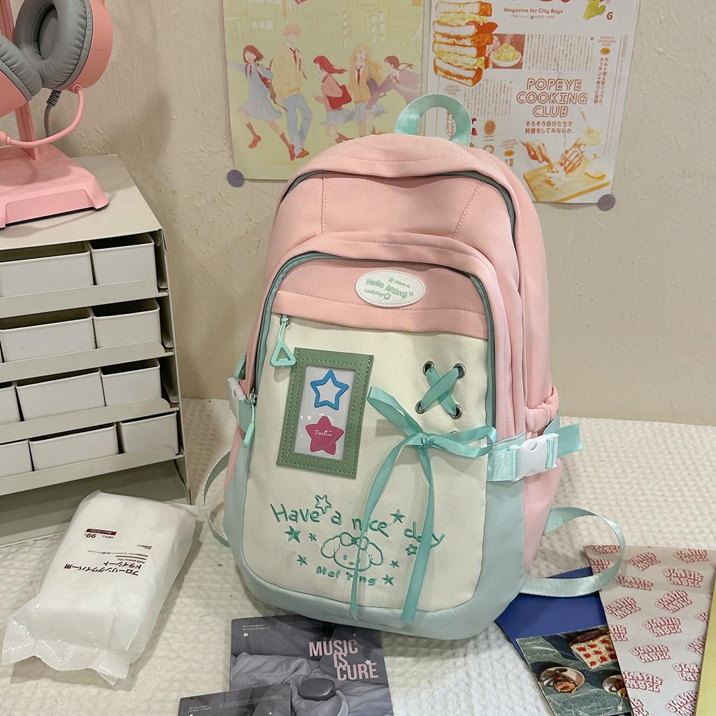Schoolbag Backpack Female Trend Versatile Travel Backpack Large Capacity Casual Computer Bag Cute Versatile Male Student School Bag