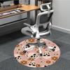 1pc Skull Flower Print Chair Carpet for Office, Non-slip, Soft and Durable Office Rug, Perfect for Office Yy260131036