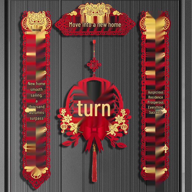 Magnetické uspořádání nového domova: Sada samolepek na dveře a dekorací na kolaudaci