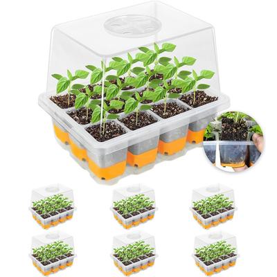 6 Pack Seed Trays 72 Cells Seed Trays for Seedlings Reusable Seed Propagator with Lids Germination Trays Kit