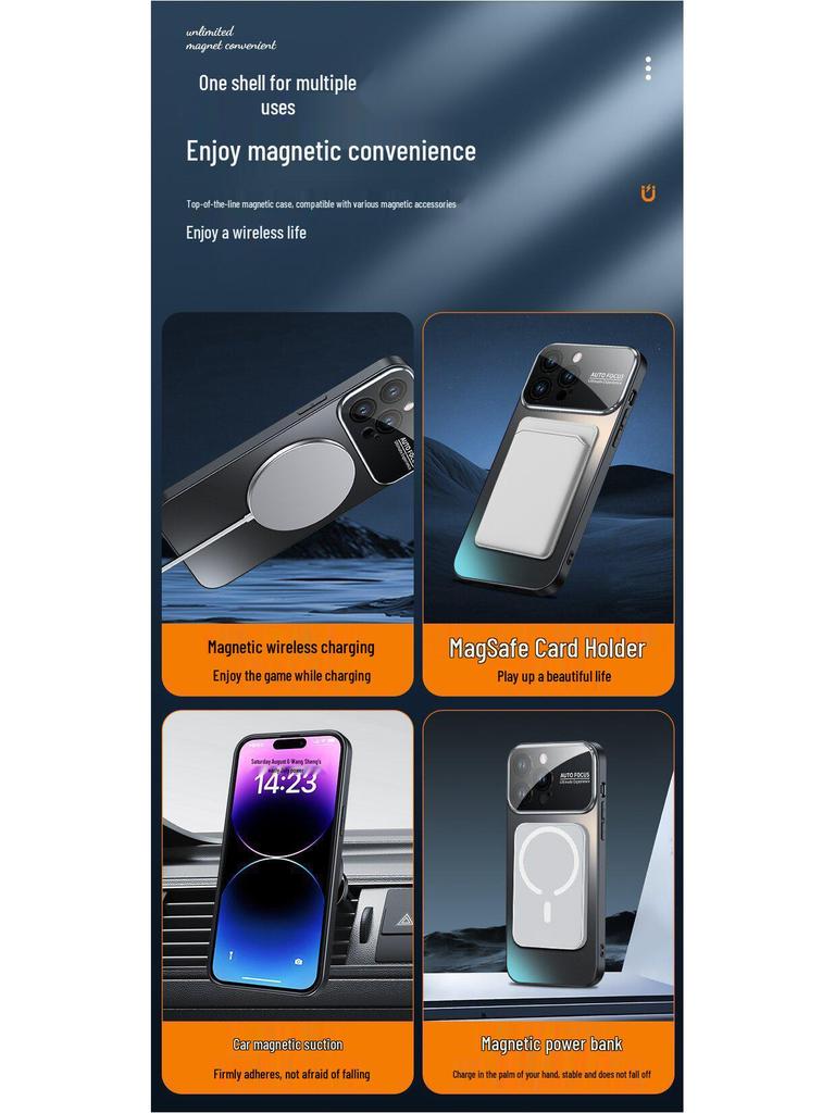 Applicable Apple 17 ProMax Full Coverage Magnetic Matte Protective Phone Case