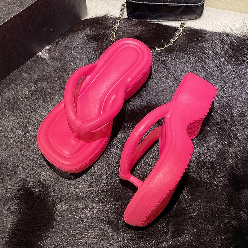 High-End Women's Herringbone Thick-Soled Summer Beach Slippers