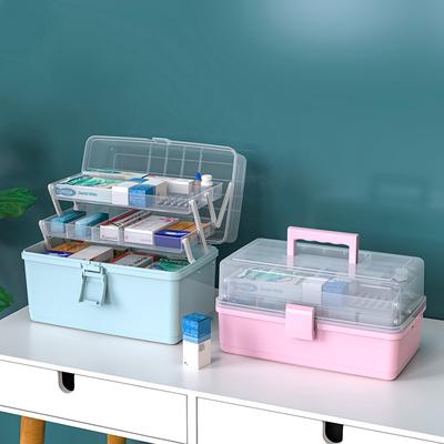 קופסת רפואה ביתית רפואה תיבת אחסון רפואית לשעת חירום רב שכבתית, קיבולת גדולה, גאדג'טים לקוסמטיקה קופסת אחסון ביתית