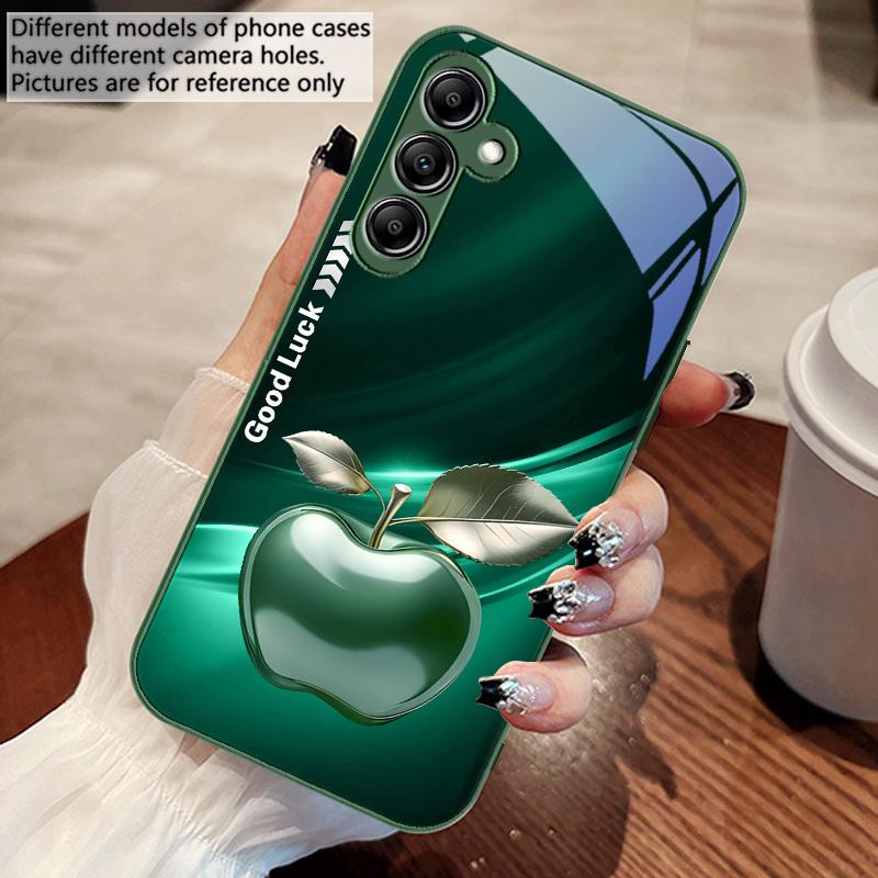 Einfache Schwarze Glücklicher Apfel Für Samsung A 73 72 71 70 56 55 54 53 52 51 50 42 35 34 33 32 31 26 25 24 23 22 30 20 Glas Handyhülle