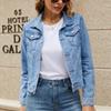 Herbst Mode Frauen Denim Jacke Vintage Casual Langarm Jean Jacken Weibliche Feste Taste Unten Tasche Schlanke Winter Mantel 29029