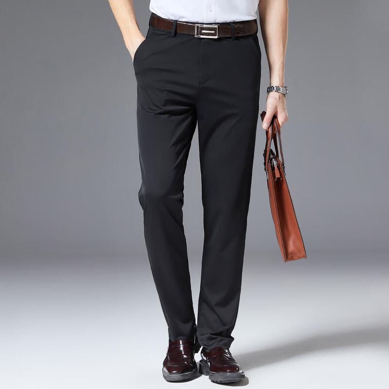 Antonio Men's High-Elastic Business Casual Straight Fit Pants