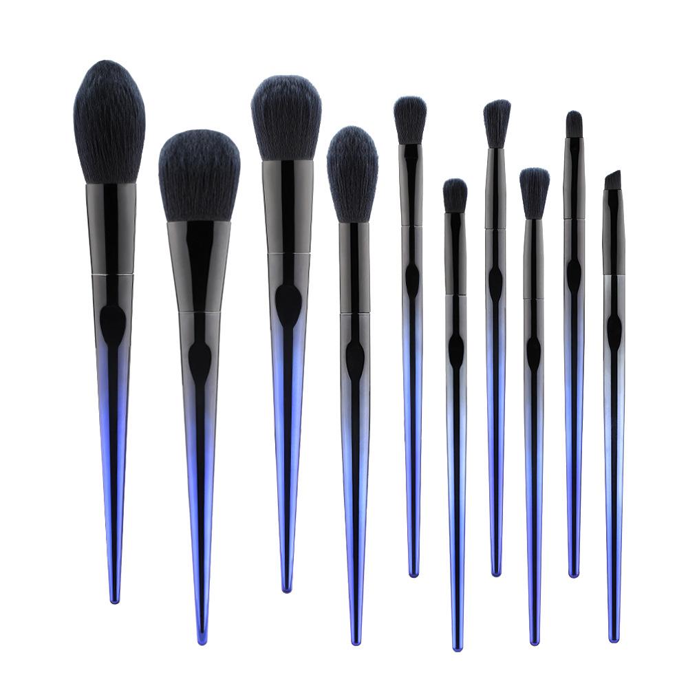 

New Blue Enchantress 10 Makeup Brush Set Loose Powder Blush Setting Brush Submissive Soft Beauty Tool