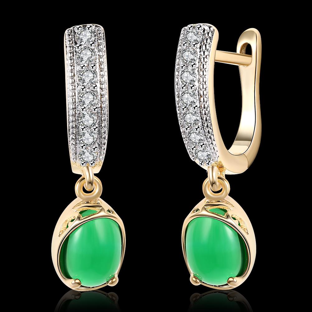 New Korean Trendy Drop-shaped Imitation Green Drop Earrings for Women